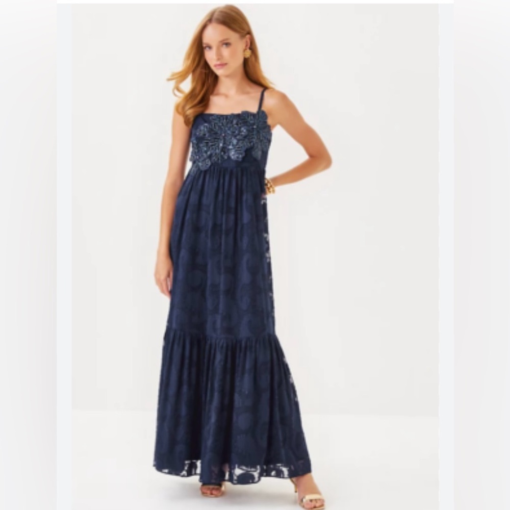 Elegant Navy Blue Maxi Dress